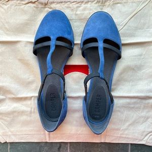 Camper Blue Suede Sandals
